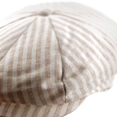 Gubbkeps / Flat cap - Gårda Barnaby Striped Newsboy (beige)