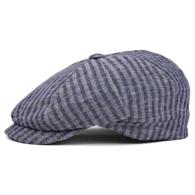 Gubbkeps / Flat cap - Gårda Barnaby Striped Newsboy (blå)