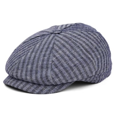 Gubbkeps / Flat cap - Gårda Barnaby Striped Newsboy (blå)