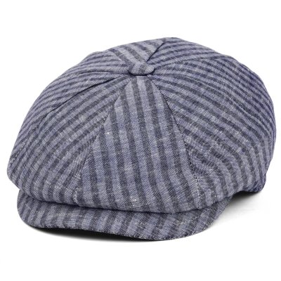 Gubbkeps / Flat cap - Gårda Barnaby Striped Newsboy (blå)