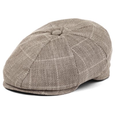 Gubbkeps / Flat cap - Gårda Clemmons Checkered Newsboy (beige)