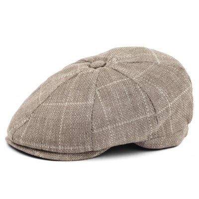 Gubbkeps / Flat cap - Gårda Clemmons Checkered Newsboy (beige)