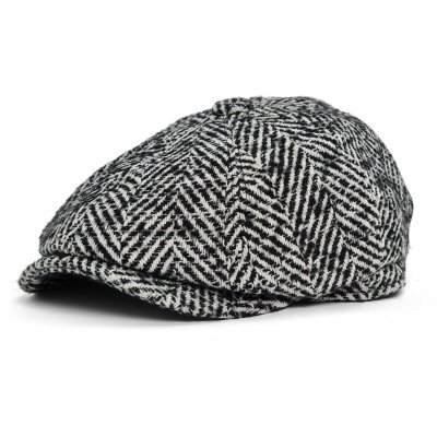 Gubbkeps / Flat cap - Gårda Coulter Newsboy (svart/vit)