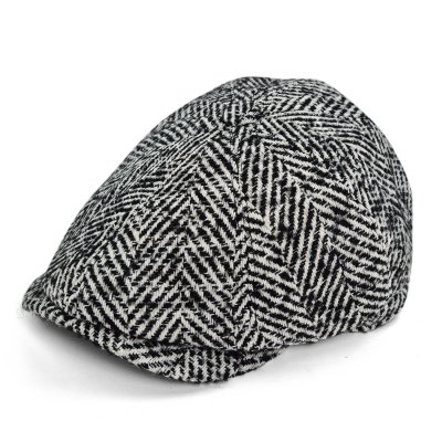 Gubbkeps / Flat cap - Gårda Coulter Newsboy (svart/vit)