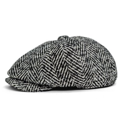 Gubbkeps / Flat cap - Gårda Coulter Newsboy (svart/vit)