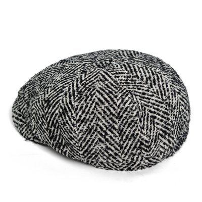 Gubbkeps / Flat cap - Gårda Coulter Newsboy (svart/vit)