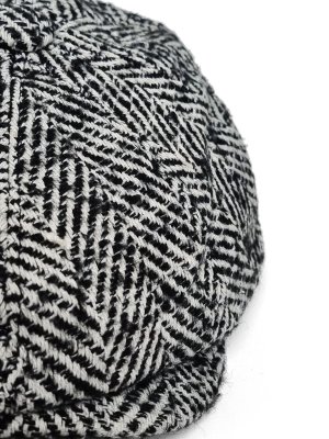 Gubbkeps / Flat cap - Gårda Coulter Newsboy (svart/vit)