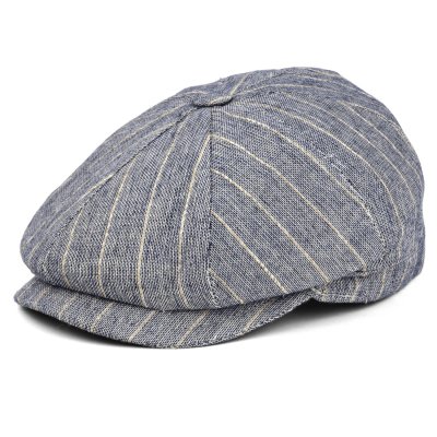 Gubbkeps / Flat cap - Gårda Crispin Striped Newsboy (blå)
