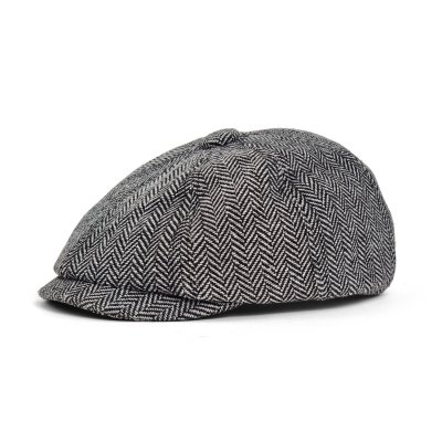 Gubbkeps / Flat cap - Gårda Digby Children's Newsboy Cap (svart/vit)