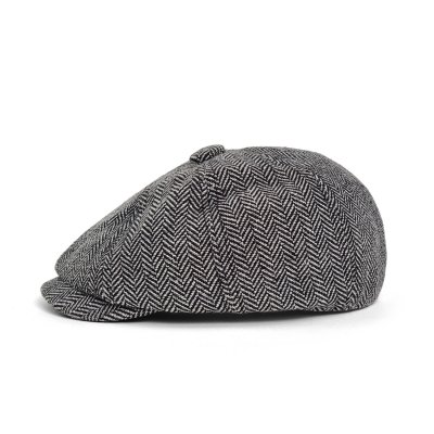 Gubbkeps / Flat cap - Gårda Digby Children's Newsboy Cap (svart/vit)
