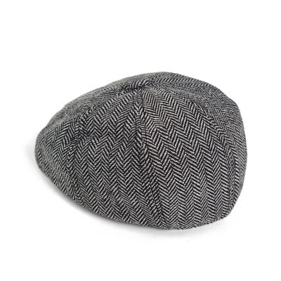 Gubbkeps / Flat cap - Gårda Digby Children's Newsboy Cap (svart/vit)