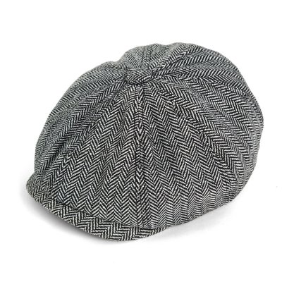 Gubbkeps / Flat cap - Gårda Digby Newsboy Cap (svart/vit)