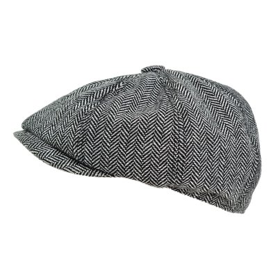 Gubbkeps / Flat cap - Gårda Digby Newsboy Cap (svart/vit)