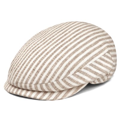 Gubbkeps / Flat cap - Gårda Gargery Striped Sixpence (beige)