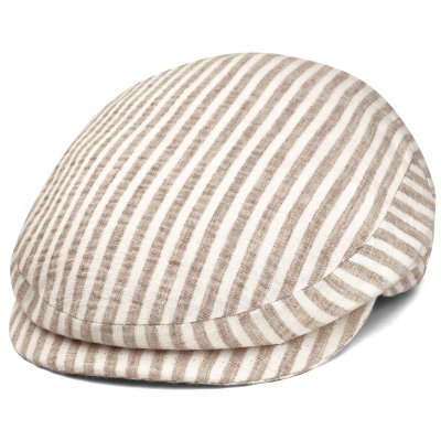 Gubbkeps / Flat cap - Gårda Gargery Striped Sixpence (beige)