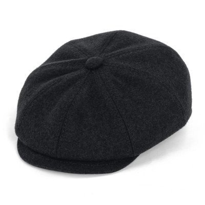 Gubbkeps / Flat cap - Gårda Premium Larkhall Wool Newsboy (svart)