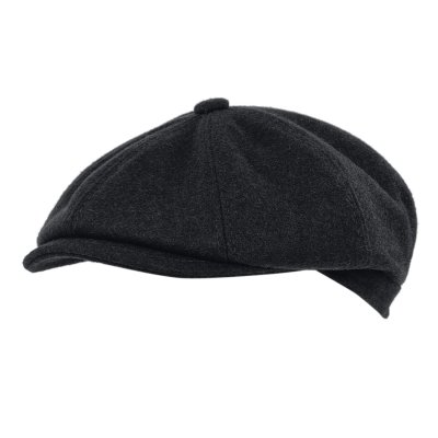 Gubbkeps / Flat cap - Gårda Premium Larkhall Wool Newsboy (svart)