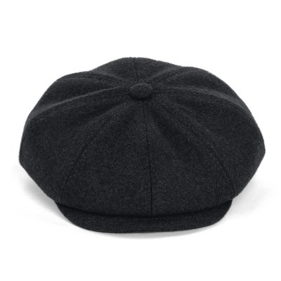 Gubbkeps / Flat cap - Gårda Premium Larkhall Wool Newsboy (svart)