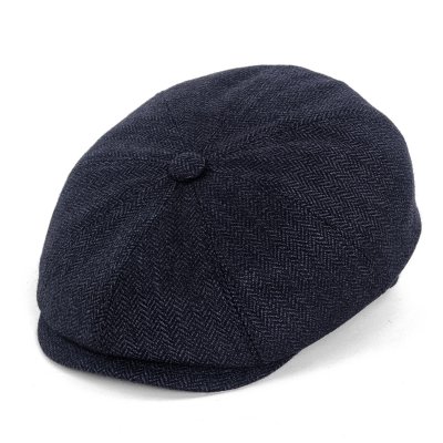 Gubbkeps / Flat cap - Gårda Premium Oakham Wool Newsboy (blå)