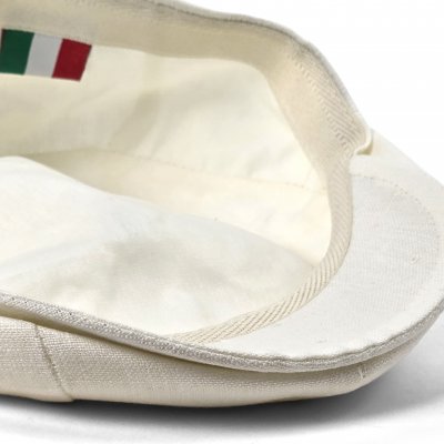 Gubbkeps / Flat cap - Gårda Vero Linen Newsboy Cap (vit)