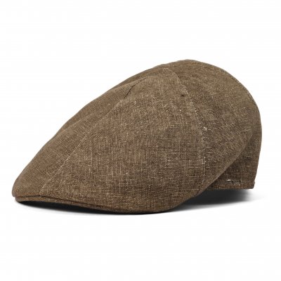 Gubbkeps / Flat cap - Gårda Tallone Linen Flat Cap (brun)