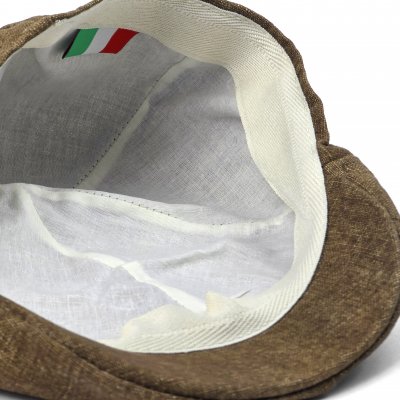 Gubbkeps / Flat cap - Gårda Tallone Linen Flat Cap (brun)