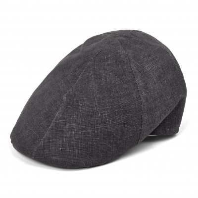 Gubbkeps / Flat cap - Gårda Tallone Linen Flat Cap (mörkgrå)