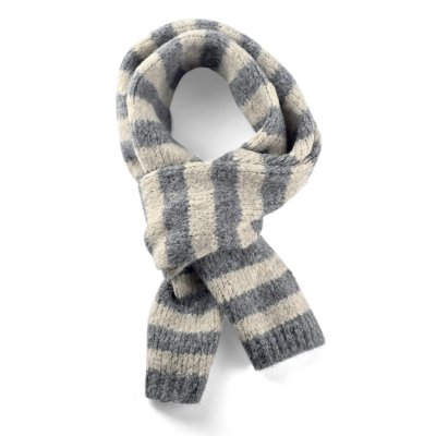 Halsdukar - Gårda Grindelwald Striped Wool Mix Scarf (beige/grå)