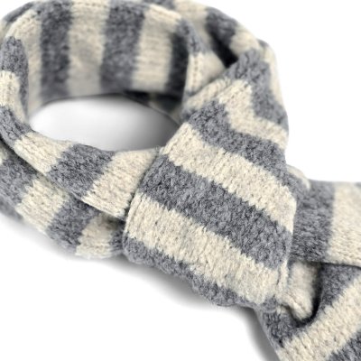 Halsdukar - Gårda Grindelwald Striped Wool Mix Scarf (beige/grå)