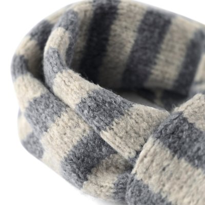Halsdukar - Gårda Grindelwald Striped Wool Mix Scarf (beige/grå)