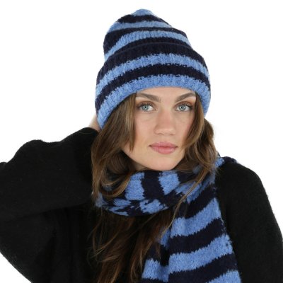 Halsdukar - Gårda Grindelwald Striped Wool Mix Scarf (blå)
