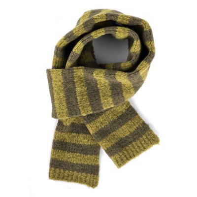 Halsdukar - Gårda Grindelwald Striped Wool Mix Scarf (grön)