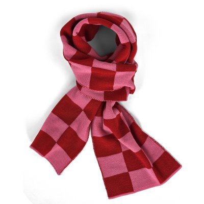 Halsdukar - Gårda Kitzbühel Merino Wool Check Scarf (röd/rosa)