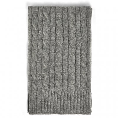 Halsdukar - Gårda Sölden Cable Knit Wool Mix Scarf (grå)