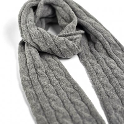 Halsdukar - Gårda Sölden Cable Knit Wool Mix Scarf (grå)