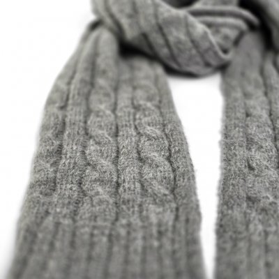 Halsdukar - Gårda Sölden Cable Knit Wool Mix Scarf (grå)
