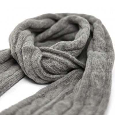 Halsdukar - Gårda Sölden Cable Knit Wool Mix Scarf (grå)