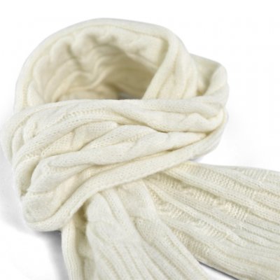 Halsdukar - Gårda Sölden Cable Knit Wool Mix Scarf (vit)