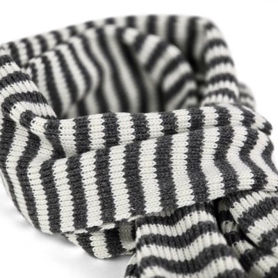 Halsdukar - Gårda Engelberg Striped Wool Mix Scarf (mörkgrå/vit)