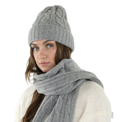 Halsdukar - Gårda Sölden Cable Knit Wool Mix Scarf (grå)