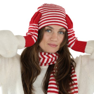 Handskar - Gårda Cavalese Fingervantar i Ullmix (röd/vit)