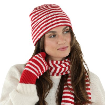 Handskar - Gårda Cavalese Fingervantar i Ullmix (röd/vit)