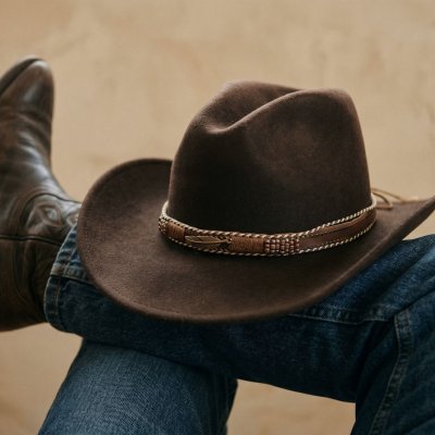 Hattar - Gårda Toquerville Crushable Wool felt Western hat (brun)