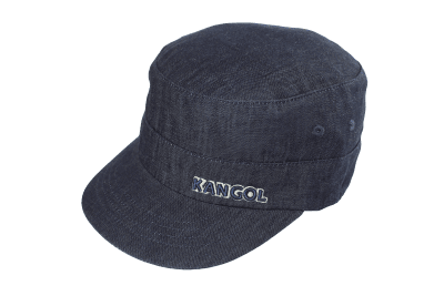 Flat cap - Kangol Denim Army Cap (tummansininen)