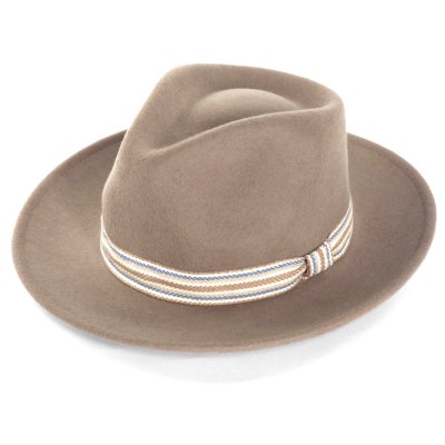 Hattar - Gårda Belluno Crushable Wool felt Fedora (beige)