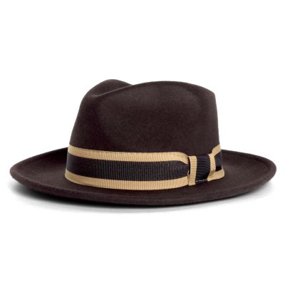 Hattar - Gårda Belluno Crushable Wool felt Fedora (brun)