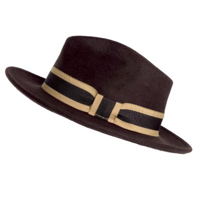 Hattar - Gårda Belluno Crushable Wool felt Fedora (brun)