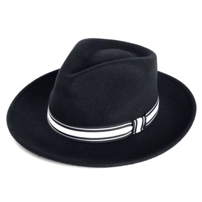 Hattar - Gårda Belluno Crushable Wool felt Fedora (svart)