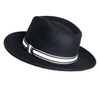 Hattar - Gårda Belluno Crushable Wool felt Fedora (svart)