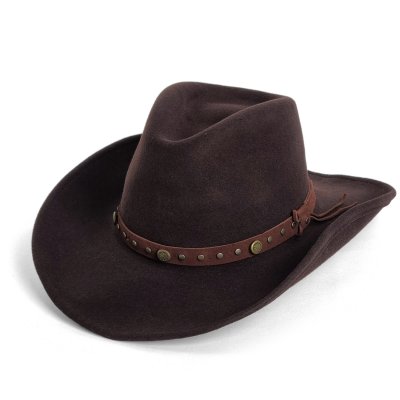 Hattar - Gårda Bowmont Crushable Wool felt Western hat (brun)